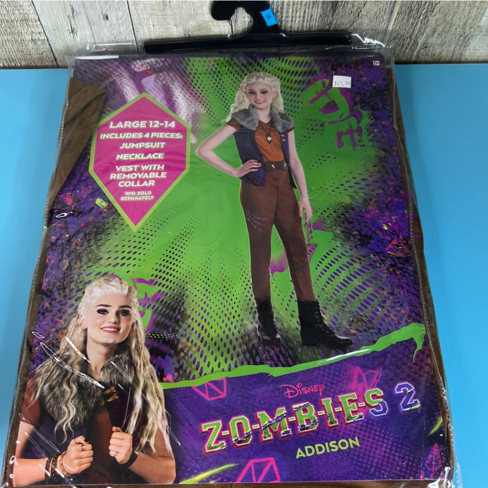 Disney Zombies 2 Addison Size Large (12-14) 3-Piece Set Costume Missing Necklace